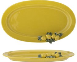 Bloomingville Serveerschaal aardewerk geel Limone 36cm