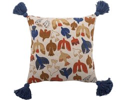 Bloomingville Sierkussen Anniversary vogels multi 45 × 45 cm
