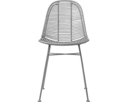 Bloomingville - Stoel - Rotan Seat H45 cm - Grijs
