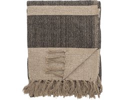 Bloomingville Temi zwart plaid gerecycled katoen
