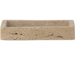 Bloomingville – Travertine dienblad Majsa naturel – 15 x 2,5 x 10 cm
