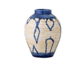 Bloomingville Vaas aardewerk blauw Avon 16cm