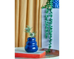 Bloomingville Vaas aardewerk blauw Faramir 9cm