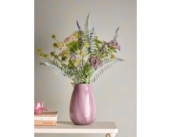 Bloomingville – Vaas glas roze Ennis – 14,5 x 22,5 x 14,5 cm