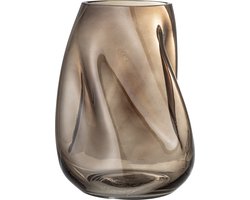 Bloomingville - Vaas  Ingolf - bruin glas - H 26 cm x B 19 cm