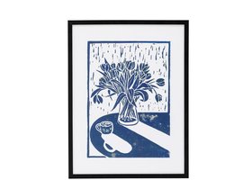 Bloomingville Wanddecoratie hout zwart Tulips 32x42cm