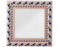 Bloomingville Wandspiegel hout roze Badia 30x30cm