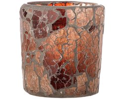 Bloomingville Waxinelichthouder gerecycled glas rose Evalyn