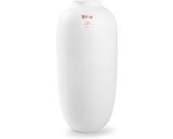 Bloomique - Vaas Magret - Witte Vaas voor binnen - Glazen Vaas - Bloemenvaas - H40 x Ø19cm - Vaas Zwart - Witte Bloemenvaas - Handgemaakt + Extra stevig verpakt