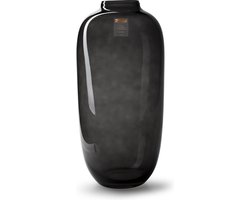 Bloomique - Vaas Magret - Zwarte Vaas voor binnen - Smoke Vaas - Bloemenvaas - H40 x Ø19cm - Vaas Zwart - Zwarte Bloemenvaas - Handgemaakt + Extra stevig verpakt