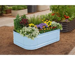 Bloomod Garden Metalen Verhoogd Tuinbed 43 cm – Grote DIY 6-in-1 Moestuinbak – Duurzame Roestvrije Plantenbak voor Groenten, Kruiden & Bloemen