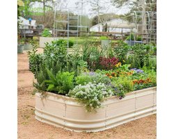 Bloomod Garden Metalen Verhoogd Tuinbed 43 cm – Grote DIY 6-in-1 Moestuinbak – Duurzame Roestvrije Plantenbak voor Groenten, Kruiden & Bloemen