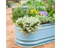Bloomod Garden Metalen Verhoogd Tuinbed 43 cm – Grote DIY 9-in-1 Moestuinbak – Duurzame Roestvrije Plantenbak voor Groenten, Kruiden & Bloemen