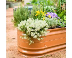 Bloomod Garden Metalen Verhoogd Tuinbed 43 cm – Grote DIY 9-in-1 Moestuinbak – Duurzame Roestvrije Plantenbak voor Groenten, Kruiden & Bloemen