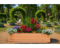Bloomod Garden Metalen Verhoogd Tuinbed 43 cm – Grote DIY 9-in-1 Moestuinbak – Duurzame Roestvrije Plantenbak voor Groenten, Kruiden & Bloemen
