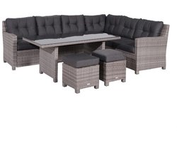 Blue bird lounge-diningset - 5-delig - rechts - grey - reflex black