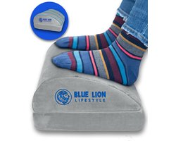 Blue Lion Verstelbare Voetensteun - Voetenbankje - Ergonomisch - Tegen Rugpijn - Grijs