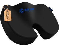 Blue Lion Zitkussen orthopedisch & ergonomisch - stuitkussen - wigkussen - ergonomisch zitkussen - ringkussen - traagschuim - stuitje