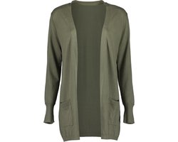 Blue Seven dames vest - vest dames - lang zomervest dun - 147161 - kaki/groen - maat 36