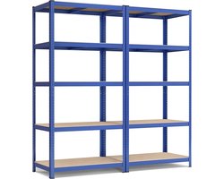 Blue Storage Rack - Stellingkast - Metalen Rekken - Heavy-Duty - 50cm x 100cm x 200cm - Wandmontage - 600kg Statisch draagvermogen