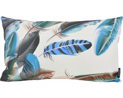 Blue/Green Peacock Kussenhoes | Outdoor / Buiten | Katoen / Polyester | 30 x 50 cm