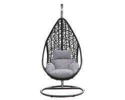 Bluesky - Mona Relax Hangstoel Wicker - Zwart