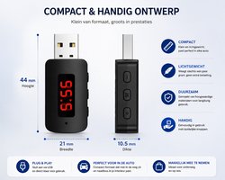Bluetooth 5.4 Autozender USB - Ontvanger - Handsfree bellen