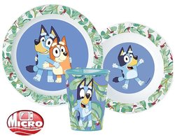 Bluey 3-delige Kinderservies Set – Bord, Kom & Beker – Kunststof – Kinder Servies – Officiële Bluey Set