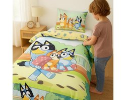 Bluey - Dekbedovertrek - Eenpersoons - 140x200Cm - kussensloop 65x65cm.