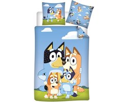 Bluey Dekbedovertrek Fun Family - 140 x 200 + 65 x 65 cm - Polykatoen