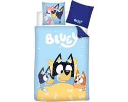 Bluey dekbedovertrek lichtblauw 140 x 200 cm