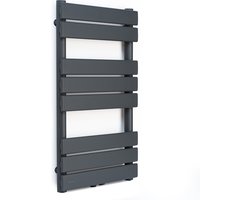 Blumfeldt Badkamerradiator, Design Radiator Plat, Energiezuinige Verticale Platte Radiator, Wandradiator met Buizen, 355 W Verticale Radiator met Thermostaat, Wandradiator voor Badkamer & Woonkamer