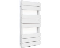 Blumfeldt Badkamerradiator, Design Radiator Plat, Energiezuinige Verticale Platte Radiator, Wandradiator met Buizen, 355 W Verticale Radiator met Thermostaat, Wandradiator voor Badkamer & Woonkamer