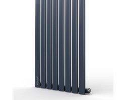 Blumfeldt Badkamerverwarming - 728 Watt - Designradiator - Zuinig en vlak - Verticaal - Wandverwarming voor Bad- en woonkamer - Geruisloos - Radiator met thermostaat - Antraciet