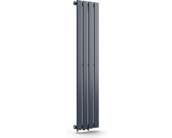 Blumfeldt badkamerverwarming, design radiator vlak, zuinige vlakke radiator verticaal, 733 watt warm water wandverwarming voor de badkamer & woonkamer, stille verticale radiator met thermostaat