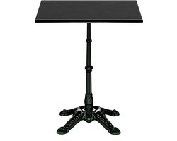 Blumfeldt bistrotafel - 60x60 cm marmeren tafelblad, weerbestendig, gietijzeren onderstel, Art Nouveau ontwerp, buiten & binnen, stabiele standaard