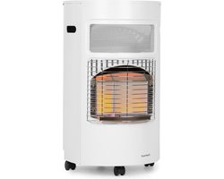 blumfeldt Bonaparte gaskachel - gaskachel met 3 vermogensstanden 1600, 2600 en 4200 watt, katalytische kachel voor gasflessen type: 5kg tot 15kg, geïntegreerde piëzo-ontsteker, infrarood keramische brander, wit