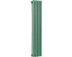 Blumfeldt Delgado Verwarming - 120 x 25 - Buisverwarming - 6 Verticale ribbels - ½" midden- of zij-aansluiting - wandinstallatie - 508 W - max. 70 °C / 10,1 bar - 4 - 10 m² - Groen