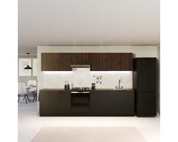 Blumfeldt Keukenkast Met Werkblad – Vaatwasserkast met 30 mm MDF, melamine coating, duurzaam, zwart-walnoot, eenvoudige montage, onderkast voor keuken