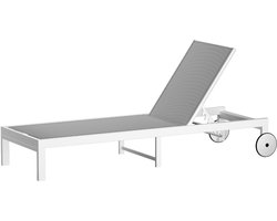 Blumfeldt Lucca verstelbaar ligbed - 5-standen ligstoel, tuin- en terrasligstoel, lichtgewicht aluminium frame van 8,1 kg, belastbaar tot 120 kg, sneldrogend Comfort Mesh, waterafstotend, grijs