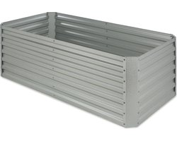 Blumfeldt Metalen Verhoogd Bed, Weerbestendig Plaatstalen Verhoogd Bed Voor Balkon & Tuin, Roestvrij Stalen Verhoogd Bed, Vrijstaande Verhoogde Bedden 180X60X90 Cm, 970 L Plantenbak Groot Voor Bloemen, Fruit, Groenten