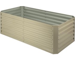 Blumfeldt Metalen Verhoogd Bed, Weerbestendig Plaatstalen Verhoogd Bed Voor Balkon & Tuin, Roestvrij Stalen Verhoogd Bed, Vrijstaande Verhoogde Bedden 180X60X90 Cm, 970L Plantenbak Groot Voor Bloemen, Fruit, Groenten