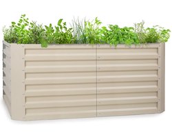 Blumfeldt metalen verhoogd bed, Weerbestendig stalen verhoogd bed voor balkon & tuin, Gegalvaniseerd roestvrij stalen verhoogd bed, Vrijstaande verhoogde bedden 120x60x60 cm, 432L plantenbak groot voor bloemen, fruit, groenten