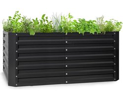 Blumfeldt metalen verhoogd bed, Weerbestendig stalen verhoogd bed voor balkon & tuin, Gegalvaniseerd roestvrij stalen verhoogd bed, Vrijstaande verhoogde bedden 120x60x60 cm, 432L plantenbak groot voor bloemen, fruit, groenten