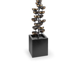 Blumfeldt Sierfontein Joshua Tree New Edition Waterornament – Waterpartij met Geluids- en Lichteffecten, 17 Schalen, 7 Watt Pomp, IPX8, Eenvoudige Installatie, Binnen & Buiten, Zwart - Tuinfontein Fontein Waterspel - voor Tuin voor Terras