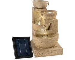 Blumfeldt Sierfontein Korinth tuinfontein , sfeervolle waterpartij , op zonne-energie , 3 watt solar LED , pomp , 4 niveaus , 250 l/u watertoevoer , binnen of buiten te gebruiken , zandsteen look - Waterspel - voor Tuin voor Terras