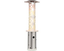 Blumfeldt Terrasverwarmer, Outdoor Gasheater, Gas Terrasheater voor Terras, Tuin & Balkon, Terrasverwarmer met elektrische Ontsteking, 360° Vlamzicht, Gasverwarming met Wielen - RVS - Op Wieltjes - Patio Heater - Buitenverwarmer