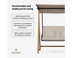 Blumfeldt ZenGrove Hollywoodschommel - Tuinschommel - 2-zits - Weerbestendig - Beige