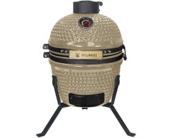 BluMill Kamado BBQ Egg - Kamado 13 Inch - Houtskoolbarbecues - Beige - Ø 27 cm - Houtskoolbarbecue Met Thermometer