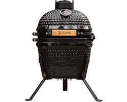 BluMill Kamado BBQ Egg - Kamado 13 Inch - Houtskoolbarbecues - Zwart - Ø 27 cm - Vrijs van PFAS- houdende anti-aanbaklaag - Houtskoolbarbecue Met Thermometer
